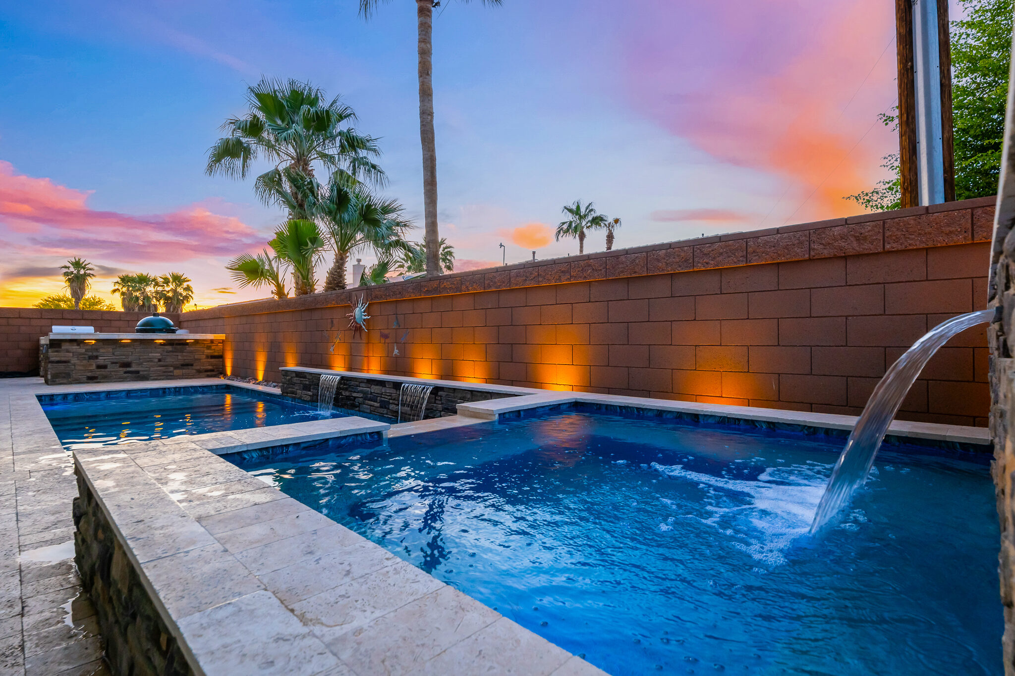 Fiberglass pool with clean lines